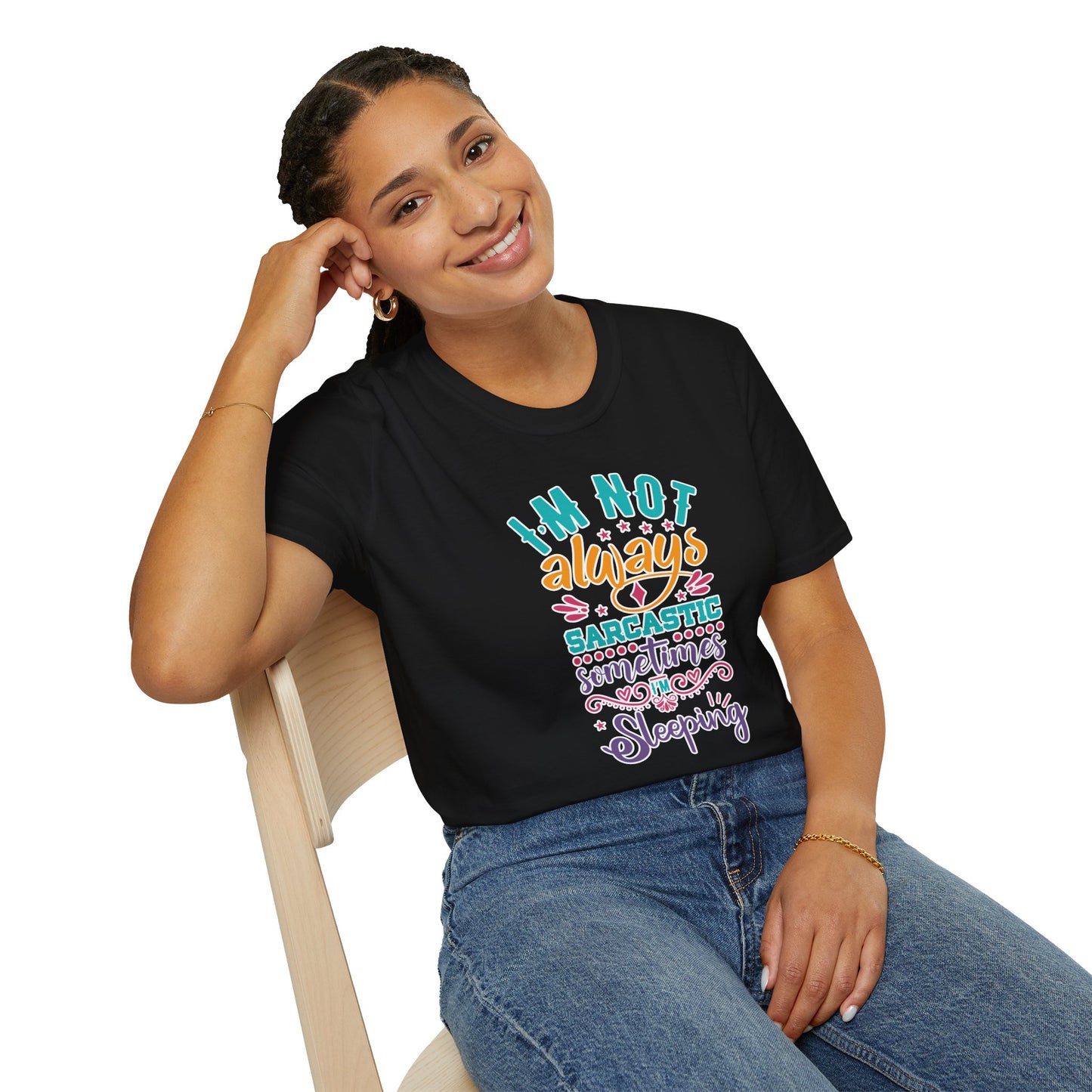 Funny Sarcastic Shirt - Sleepy Tee, Witty Graphic T-Shirt, Gift for Sarcastic People, Black Aesthetic Clothing