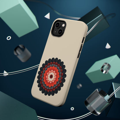 Red & Black Mandala iPhone Case - Bohemian Flower Design, Aesthetic Gift Idea