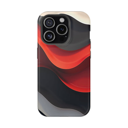 Red Wave Phone Case - Abstract Aesthetic iPhone Case | Modern Art Design | Gifts for Her | Dramatic Crimson Style