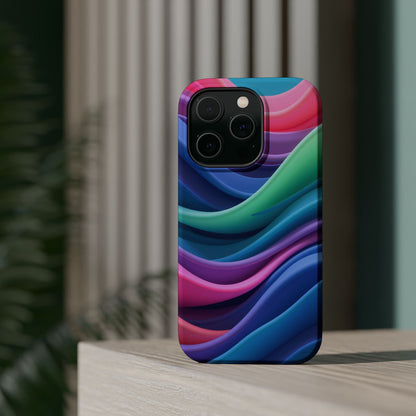 Oceanic Serenity iPhone Case - Abstract Wave Design, Calming Aesthetic Gift Idea