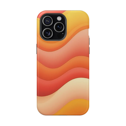 Sunset Waves Phone Case - Aesthetic Orange & Yellow Gift | Retro Summer Vibes Cases
