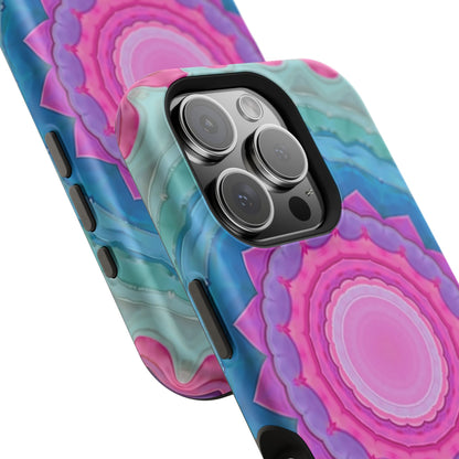 Rippled Radiance iPhone Case - Abstract Pink Floral Design, Aesthetic Gift Idea