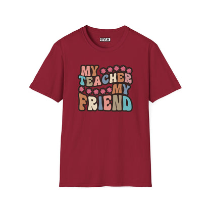 Retro Teacher Gift - My Teacher My Friend Tee, Vintage Style Educator Shirt, Thank You Gift for Teachers, End of School Year Present