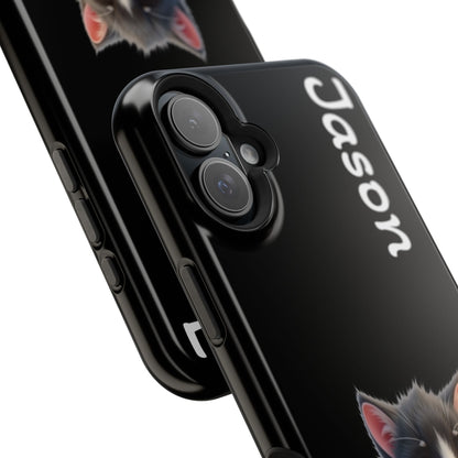 Personalized Kitten Phone Case - Custom Name Cat Lover Gift | Cute Black iPhone Cases for Women & Girls