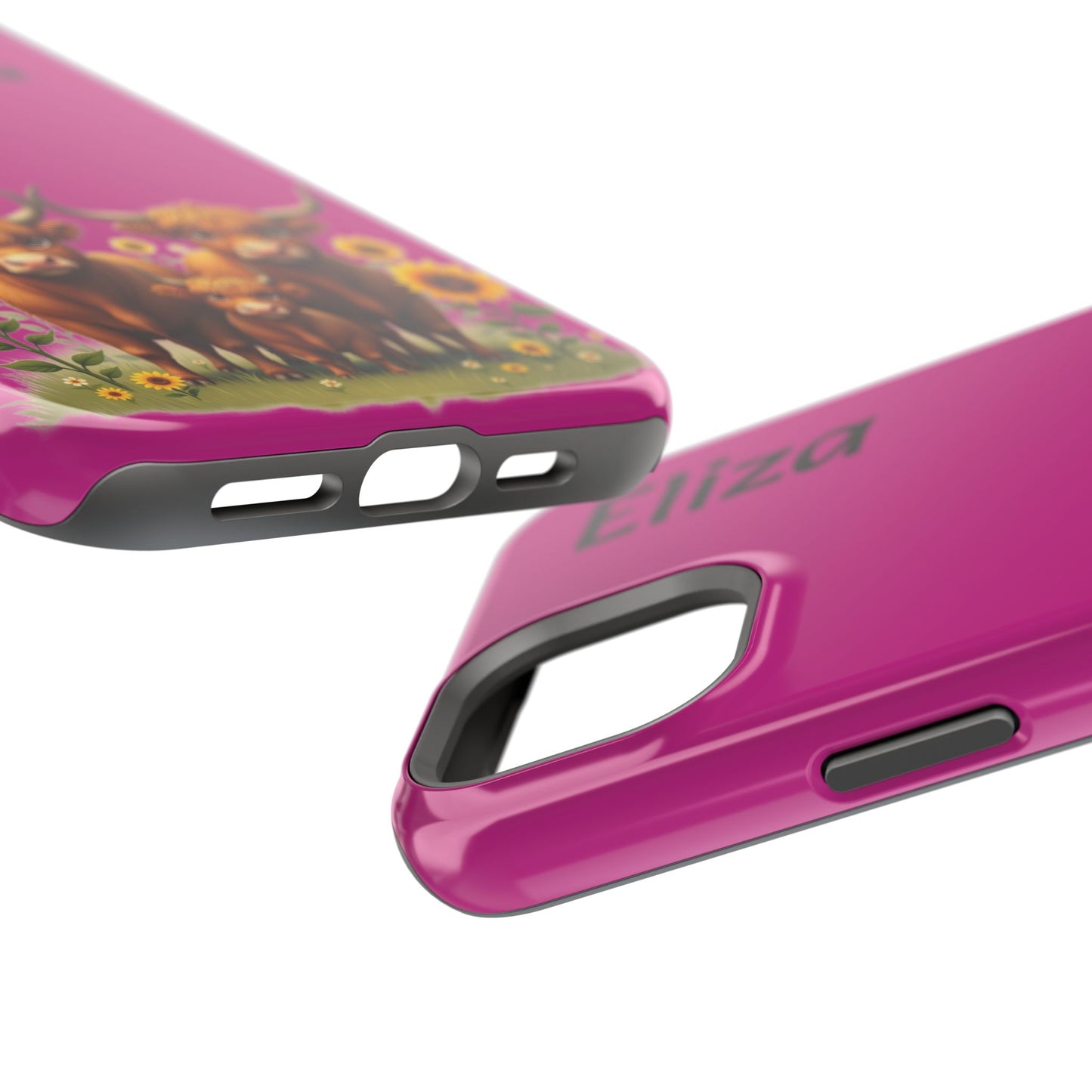 Highland Cow Phone Case - Personalized Custom Name | Cute Farm Animal Gift | iPhone Cases for Women & Girls