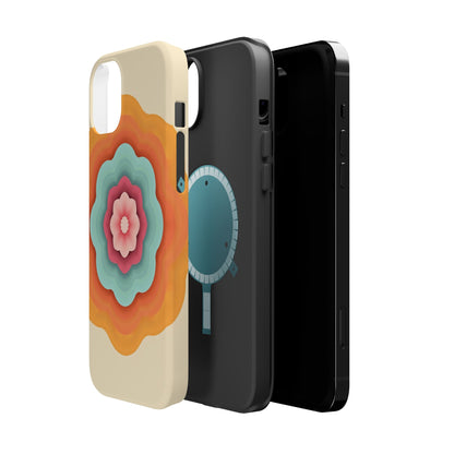 Retro Flower Phone Case - 70s Aesthetic iPhone Case, Vintage Gift Idea, Layered Floral Design