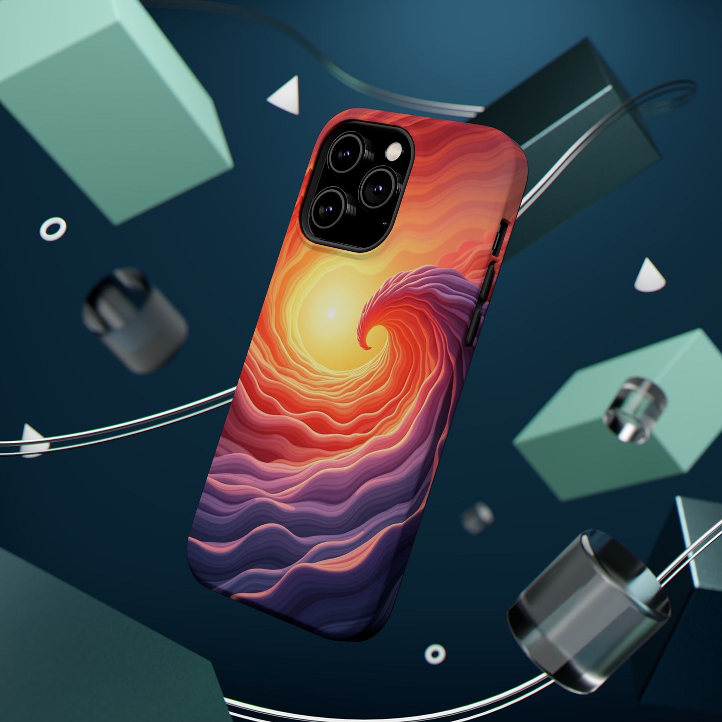 Sunburst Wave iPhone Case - Ocean Sunset Design, Aesthetic Beach Gift Idea
