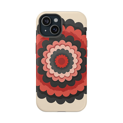 Layered Scallop Bloom iPhone Case - Retro Floral Design, Bold Aesthetic Gift Idea