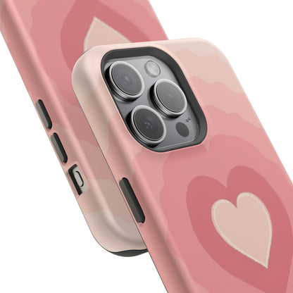 Pink Layered Heart iPhone Case - Cute Aesthetic Y2K Valentine's Gift
