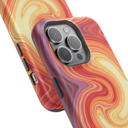 Sunset Phone Case - Orange Aesthetic iPhone Case, Warm Gift Idea, Trendy Swirl Design