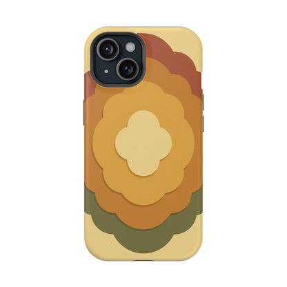 Retro Layered Bloom iPhone Case - 70s Flower Power Design, Vintage Aesthetic Gift Idea
