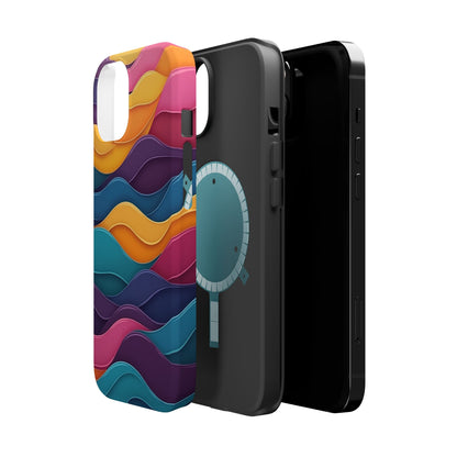 Colorful Wave Phone Case - Aesthetic iPhone Case, Bright Gift Idea, Trendy Summer Accessory