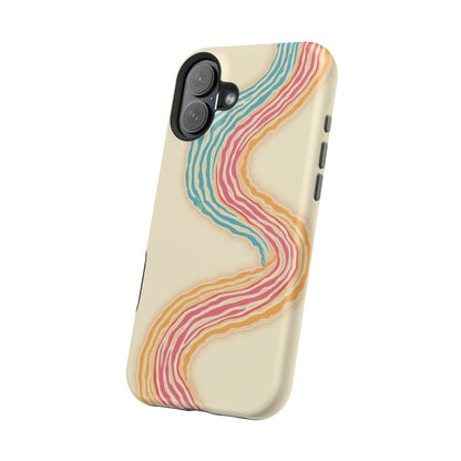 Abstract Flow Phone Case - Pastel Streamline Design