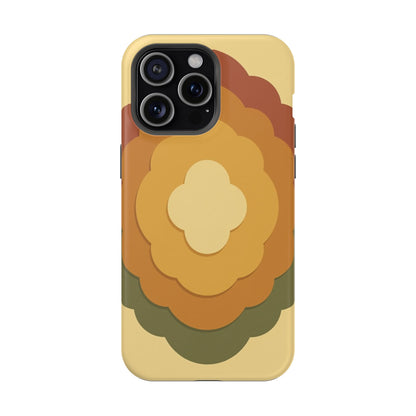 Retro Layered Bloom iPhone Case - 70s Flower Power Design, Vintage Aesthetic Gift Idea