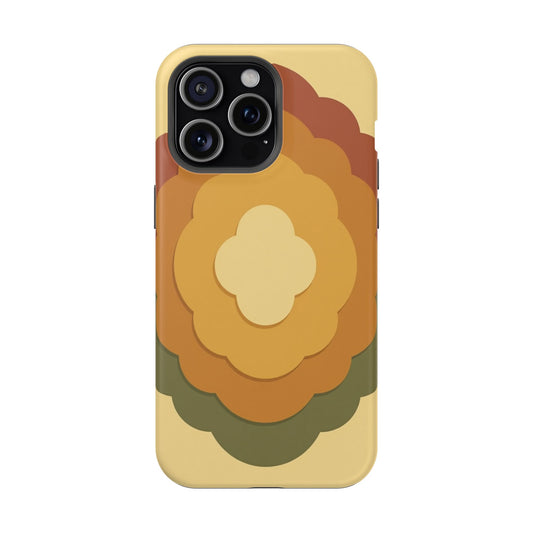 Retro Layered Bloom iPhone Case - 70s Flower Power Design, Vintage Aesthetic Gift Idea