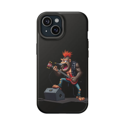 Punk Rock Gorilla iPhone Case - Funny Music Gift, Edgy Aesthetic, Animal Lover Gift