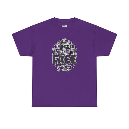 "I Promise I’m Nicer Than My Face Looks" Funny & Flirty Graphic Tee – Sarcastic Confidence Shirt for Introverts, Overthinkers & Chill Vibes