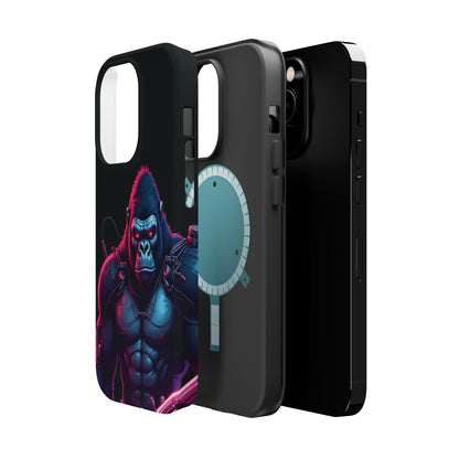 Cyber Primal Phone Case – Neon Power, Gorilla Strength