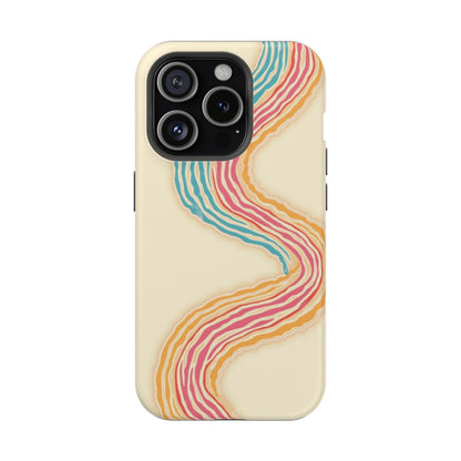Abstract Flow Phone Case - Pastel Streamline Design