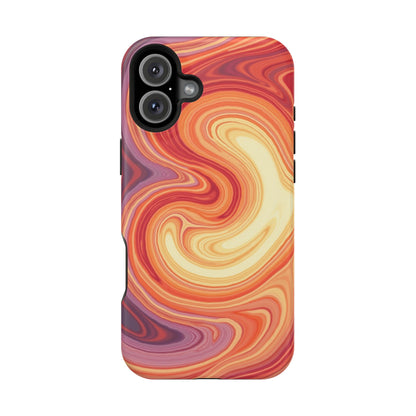 Sunset Phone Case - Orange Aesthetic iPhone Case, Warm Gift Idea, Trendy Swirl Design