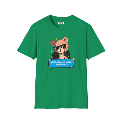 "Let’s Rock ‘n’ Roll, Buttholes!" Bold & Hilarious Graphic Tee – Sassy Body Positivity T-Shirt for the Unapologetically You