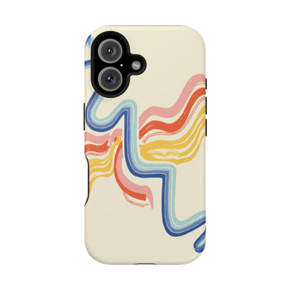 Retro Wave iPhone Case - Aesthetic Streamline Design, Trendy Gift Idea