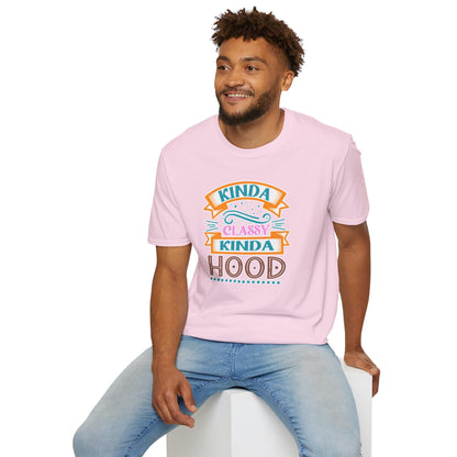 "Kinda Classy, Kinda Hood" Funny Dual-Vibe T-Shirt – Effortlessly Cool Graphic Tee for the Ironic Minimalist & Streetwise Sassy Soul