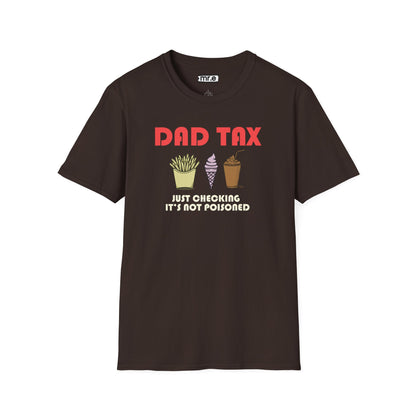 Funny Dad T-Shirt – "Dad Tax: Just Checking It’s Not Poisoned" – Gift for Fathers, Dads, and Food Snatchers