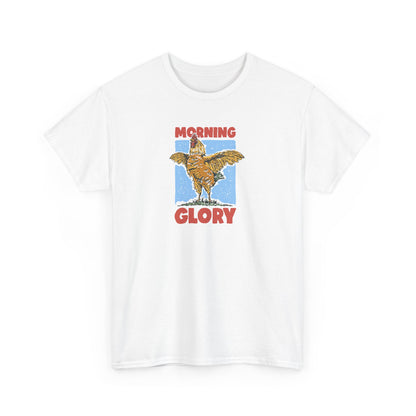 Funny Chicken T-Shirt – “Morning Glory” Retro Graphic Tee for Farm Life Fans & Early Risers