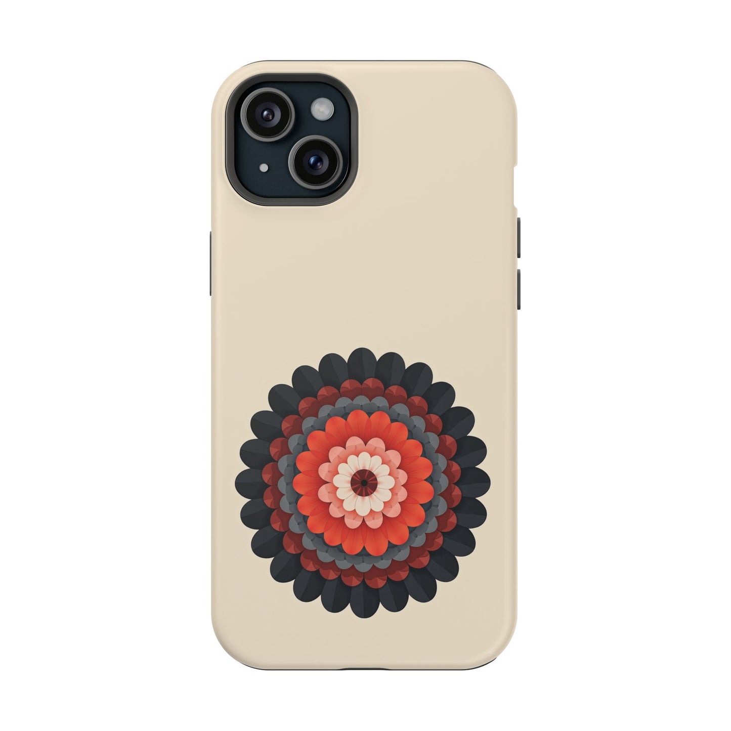Red & Black Mandala iPhone Case - Bohemian Flower Design, Aesthetic Gift Idea