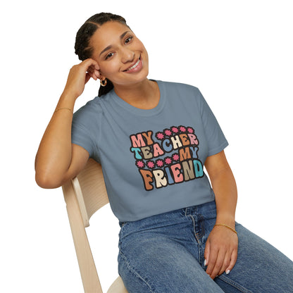 Retro Teacher Gift - My Teacher My Friend Tee, Vintage Style Educator Shirt, Thank You Gift for Teachers, End of School Year Present
