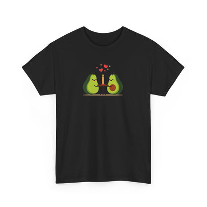Cute Avocado Couple T-Shirt – “Avocuddles Date Night” – Funny Romantic Tee for Foodie Lovers & Veggie Fans