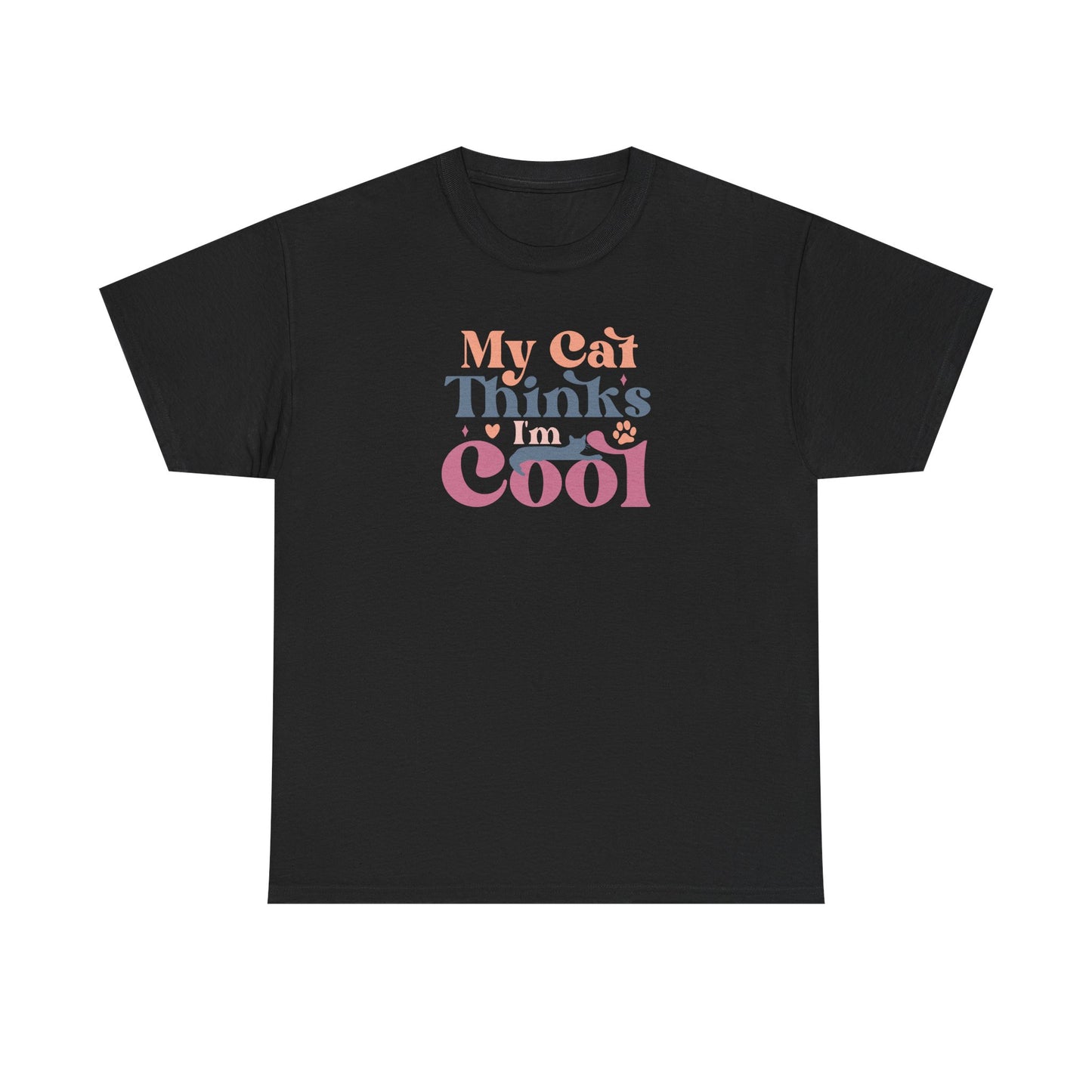 Funny Cat Lover T-Shirt – “My Cat Thinks I’m Cool” Graphic Tee – Gift for Proud Pet Owners