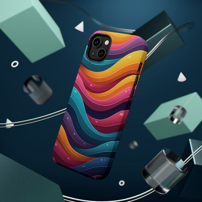Colorful Wave Phone Case - Aesthetic iPhone Case, Bright Gift Idea, Trendy Summer Accessory