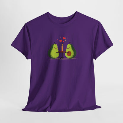 Cute Avocado Couple T-Shirt – “Avocuddles Date Night” – Funny Romantic Tee for Foodie Lovers & Veggie Fans