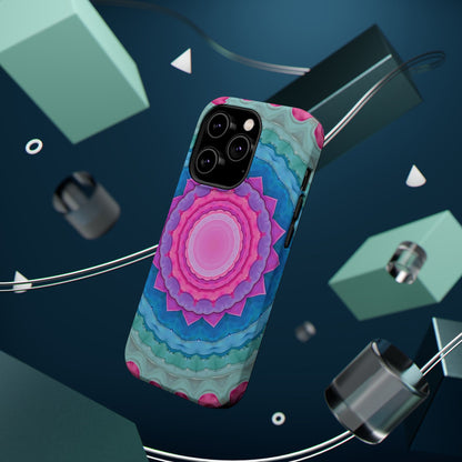 Rippled Radiance iPhone Case - Abstract Pink Floral Design, Aesthetic Gift Idea