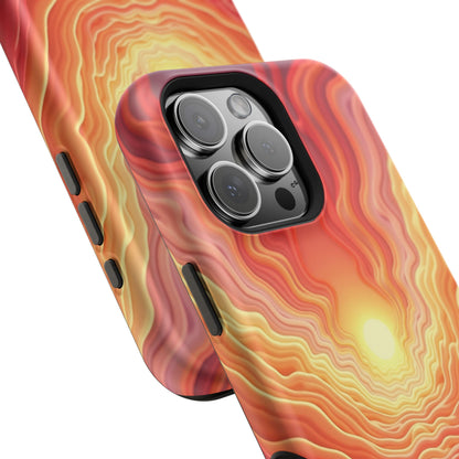 Golden Glow iPhone Case - Sunset Landscape Design, Aesthetic Gift Idea