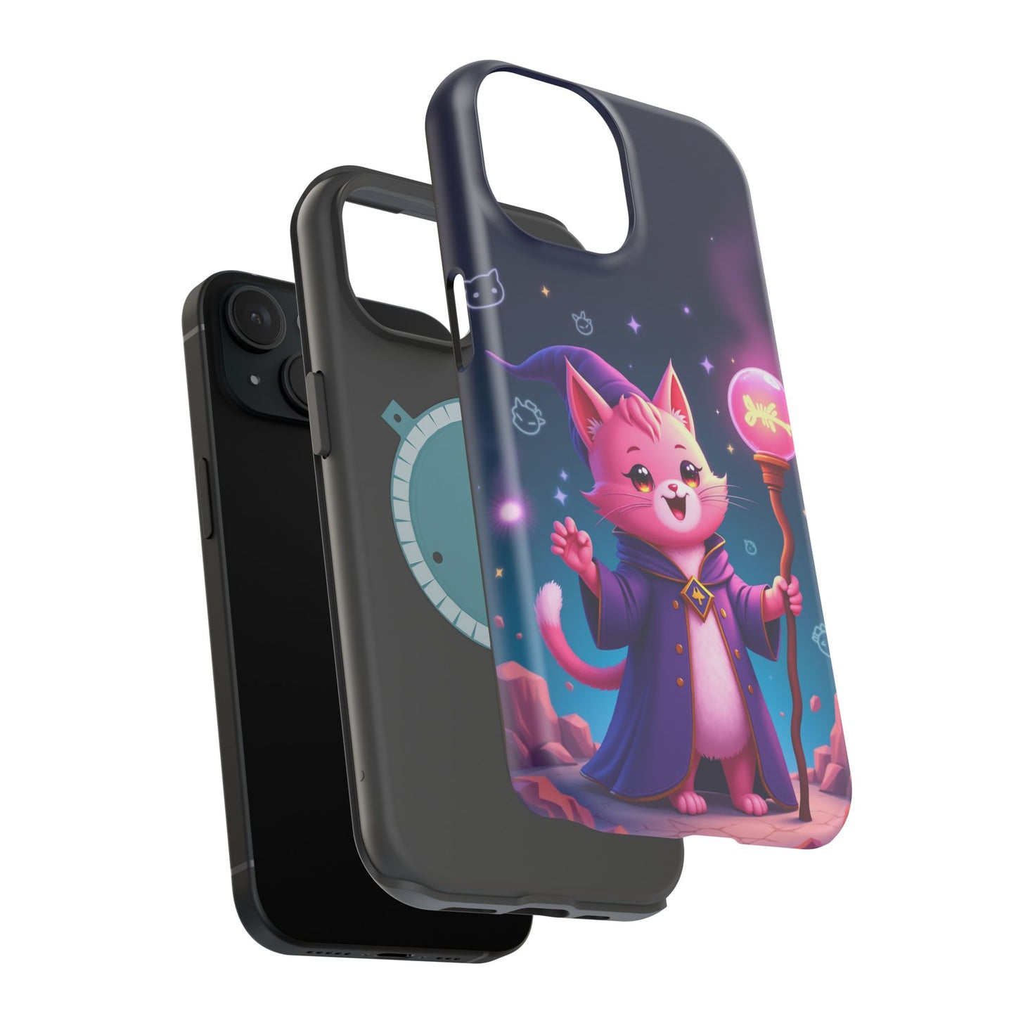 Magical Cat Sorcerer iPhone Case - Cute Fantasy Gift for Cat Lovers