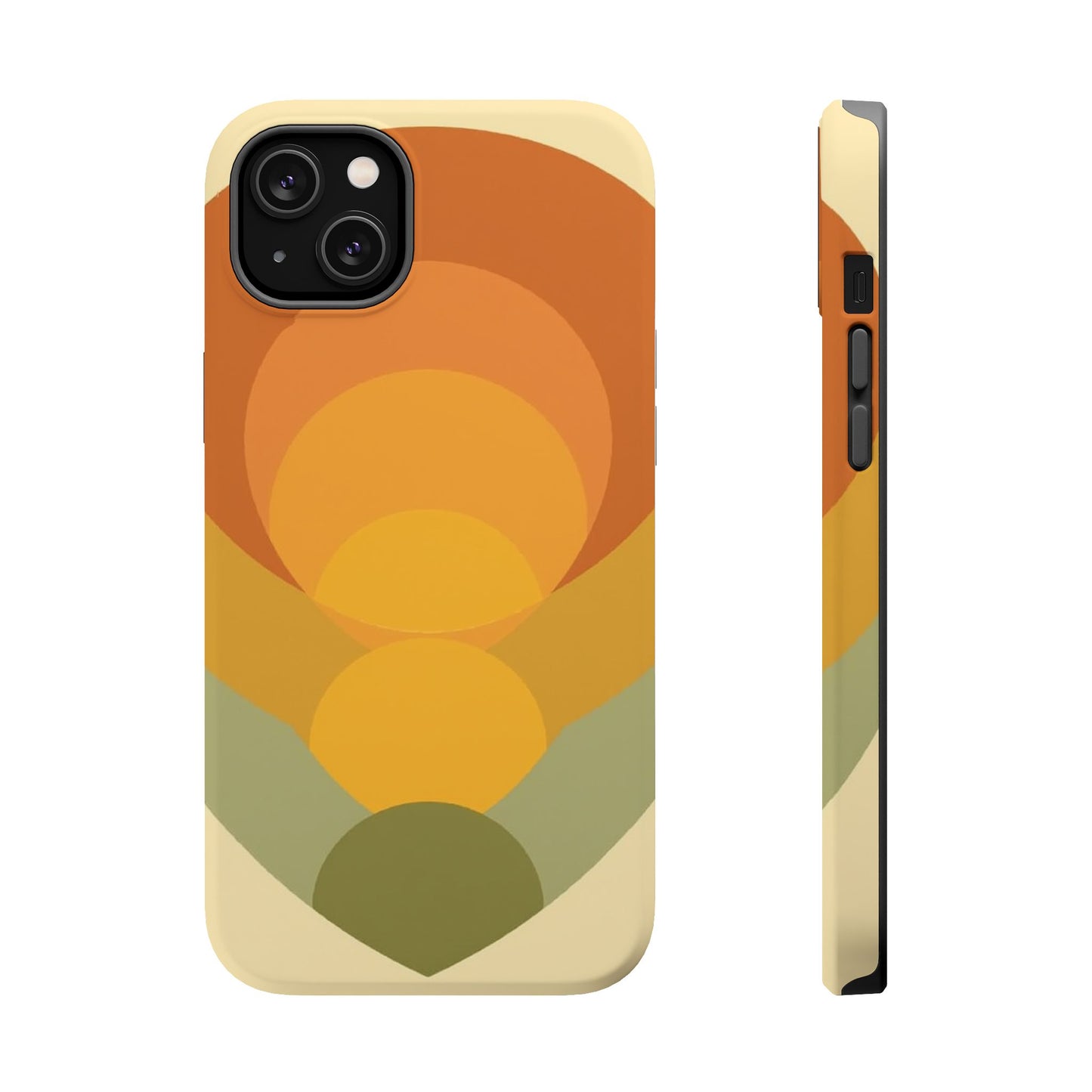 70s Sunburst Phone Case - Vintage Aesthetic iPhone Case, Retro Gift Idea, Brown Orange Design