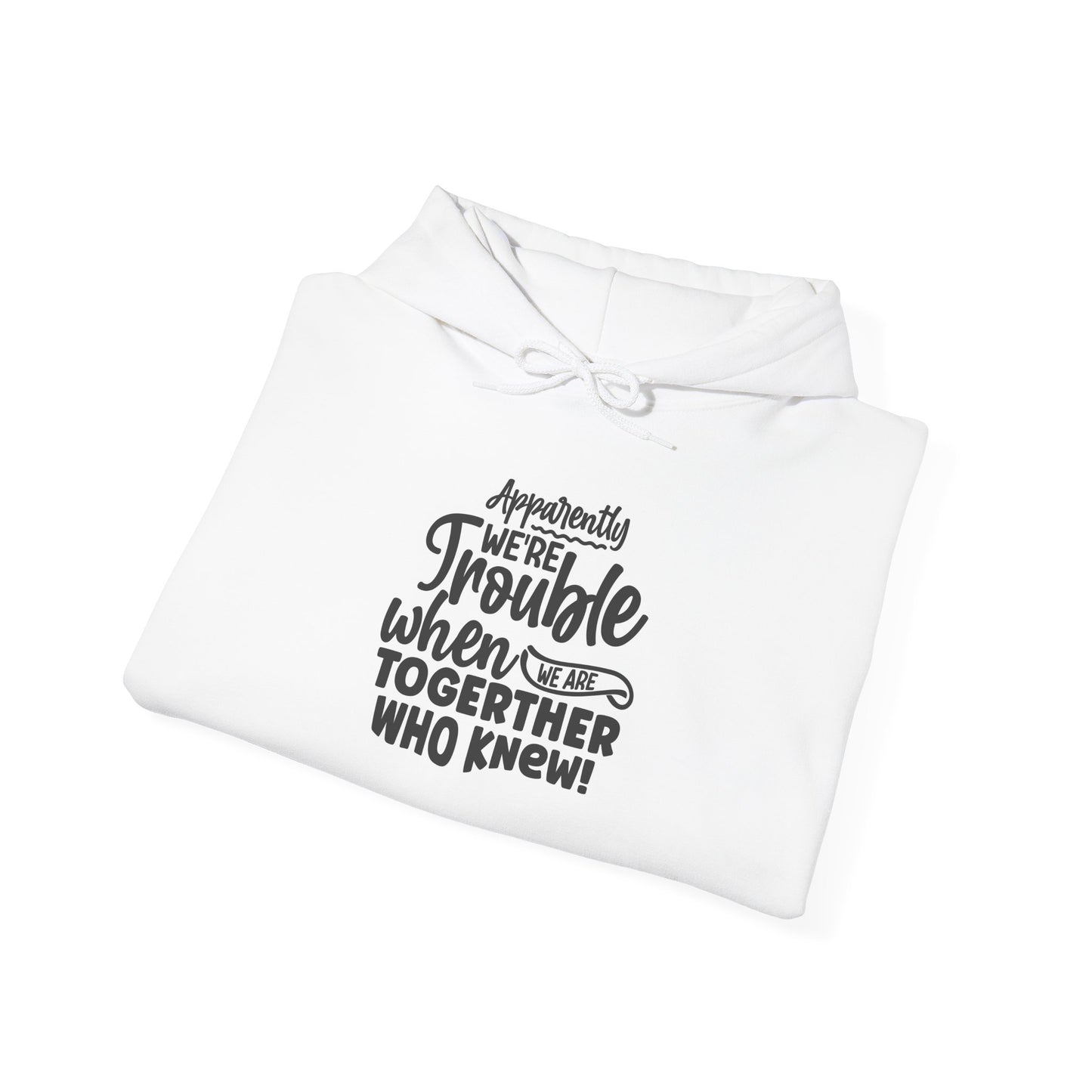 Apparently We're Trouble Hoodie – Fun & Bold Friendship