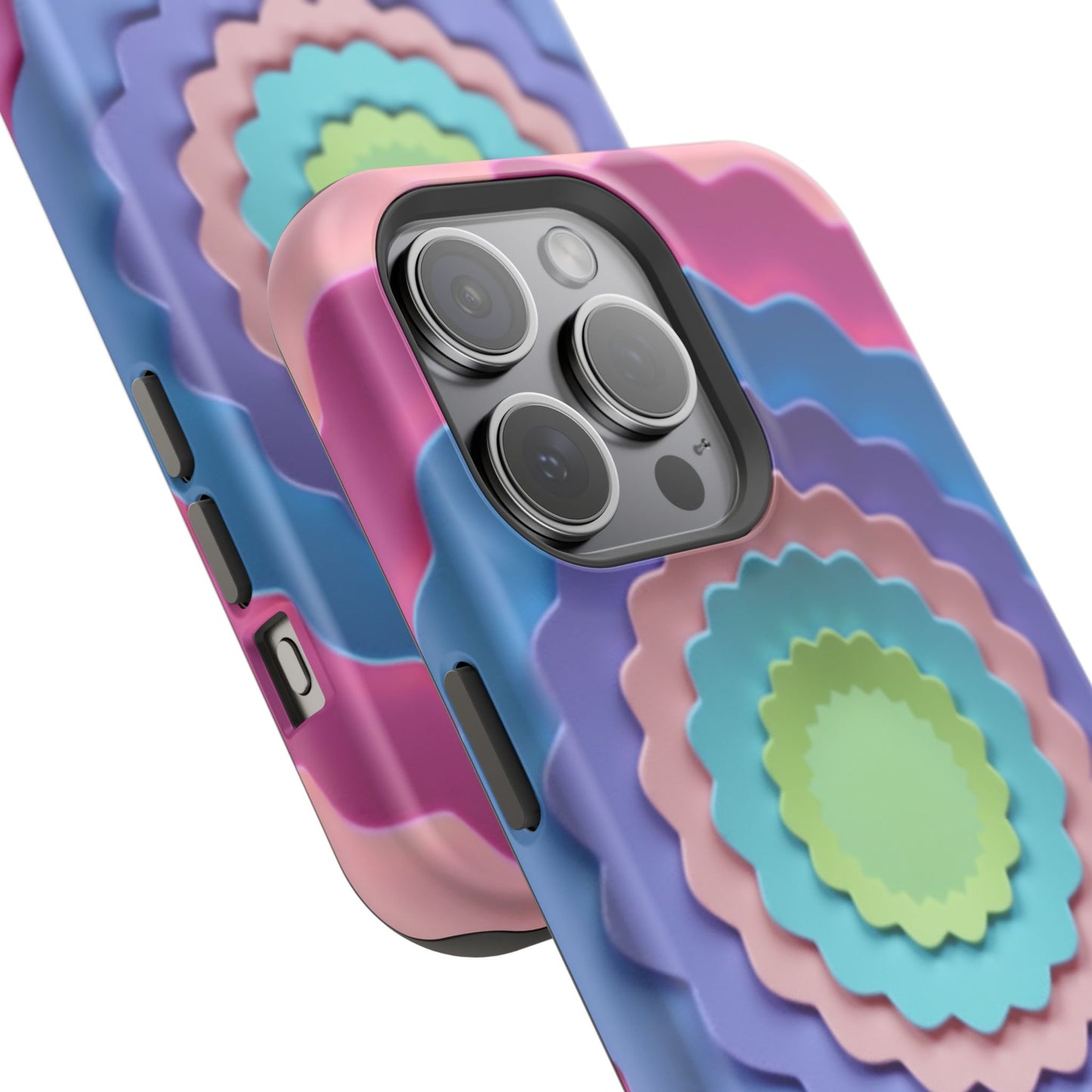 Layered Bloom iPhone Case - Pastel Flower Design, Cute Aesthetic Gift Idea