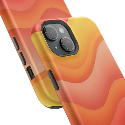 Sunset Waves Phone Case - Aesthetic Orange & Yellow Gift | Retro Summer Vibes Cases