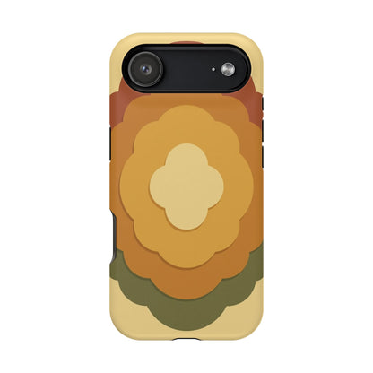 Retro Layered Bloom iPhone Case - 70s Flower Power Design, Vintage Aesthetic Gift Idea