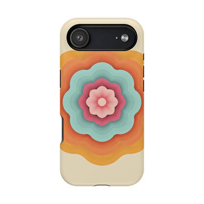 Retro Flower Phone Case - 70s Aesthetic iPhone Case, Vintage Gift Idea, Layered Floral Design