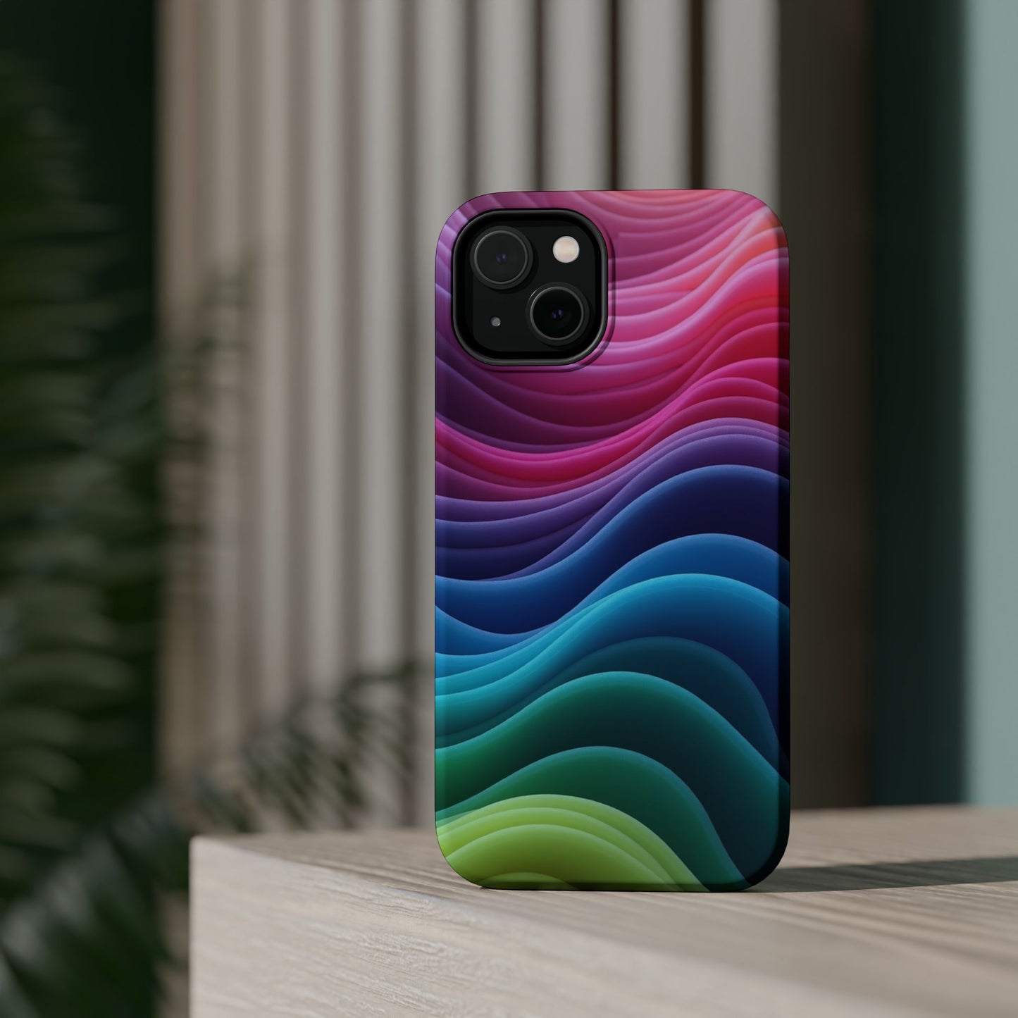 Colorful Wave Phone Case - Aesthetic iPhone Case | Rainbow Ripple Design | Trendy Gifts for Her | Unique Art Print