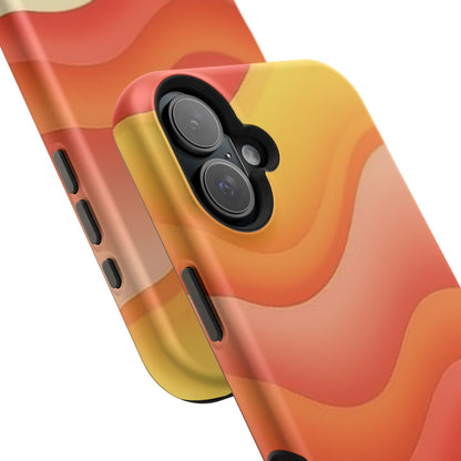 Sunset Waves Phone Case - Aesthetic Orange & Yellow Gift | Retro Summer Vibes Cases
