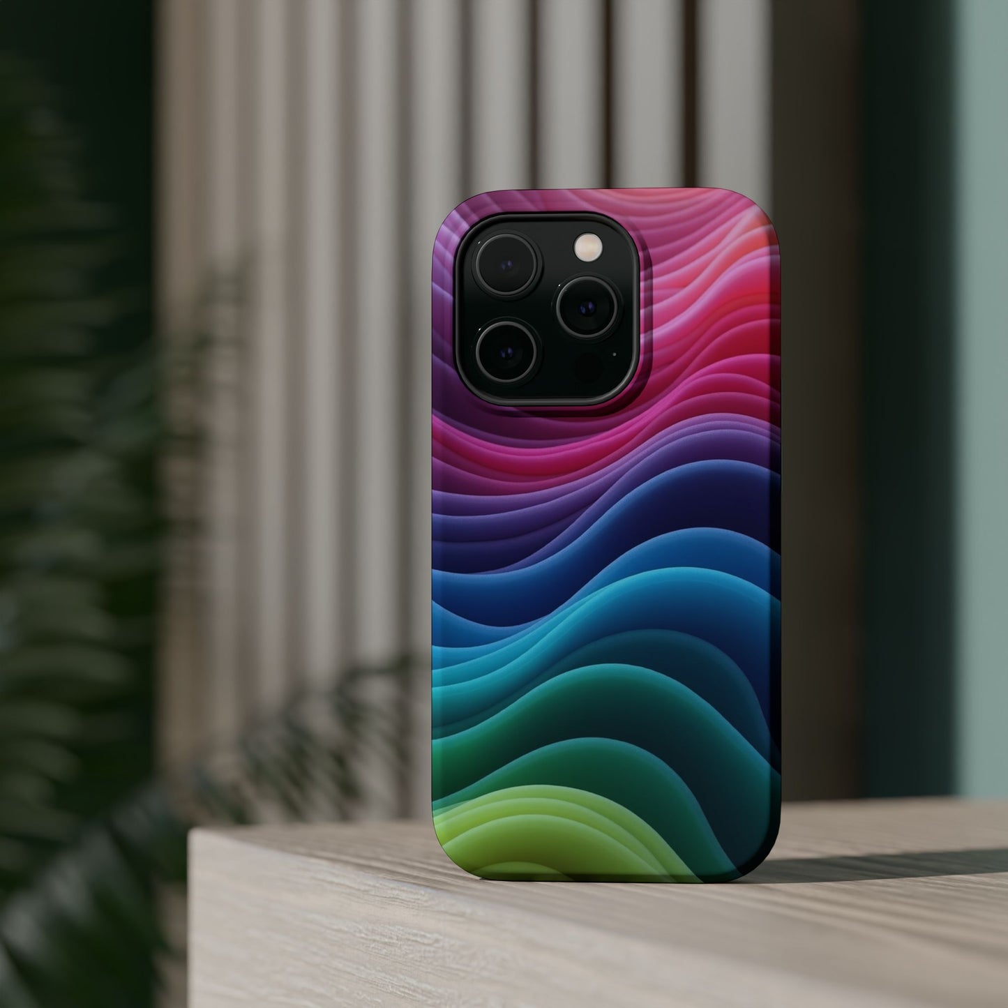 Colorful Wave Phone Case - Aesthetic iPhone Case | Rainbow Ripple Design | Trendy Gifts for Her | Unique Art Print