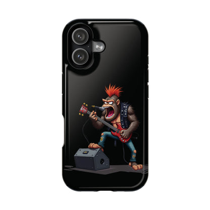 Punk Rock Gorilla iPhone Case - Funny Music Gift, Edgy Aesthetic, Animal Lover Gift