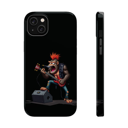Punk Rock Gorilla iPhone Case - Funny Music Gift, Edgy Aesthetic, Animal Lover Gift