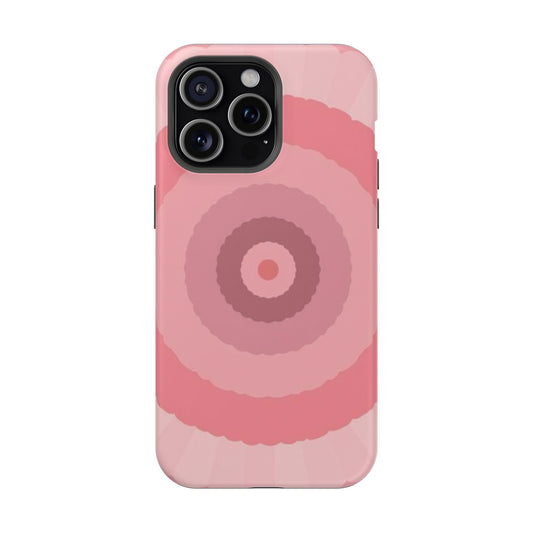 Retro Pink iPhone Case - 70s Aesthetic Wave Design - Cute Y2K Accessory